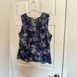 Banana Republic navy peplum top